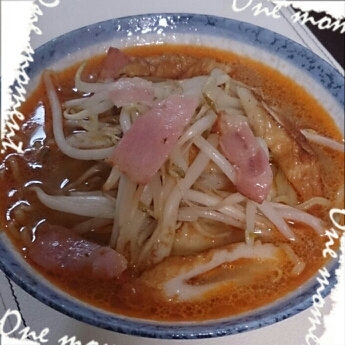 もやしたっぷり☆エビ味噌ラーメン