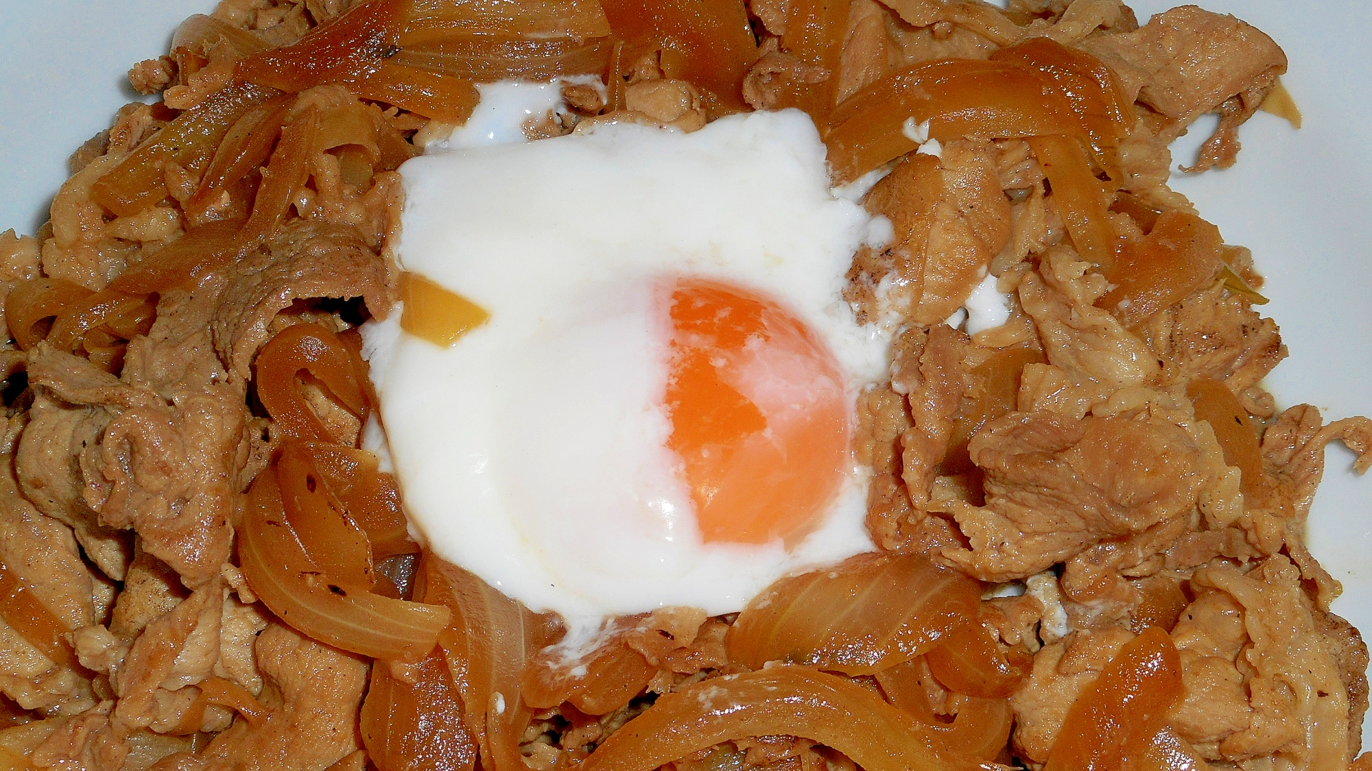 焦がし玉ねぎの豚玉丼の具