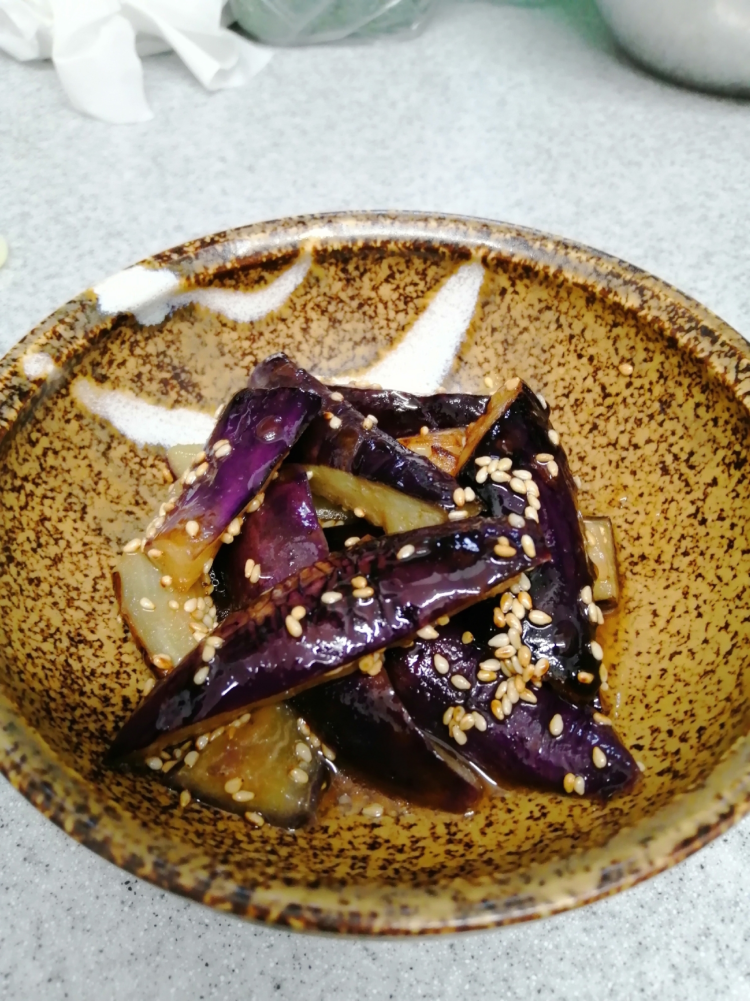 なすのごま酢和え