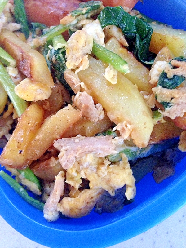 じゃがいもと小松菜のツナ卵炒め レシピ 作り方 By ろみちゃん 楽天レシピ じゃがいもと小松菜のツナ卵炒め レシピ 作り方 By ろみちゃん 楽天レシピ