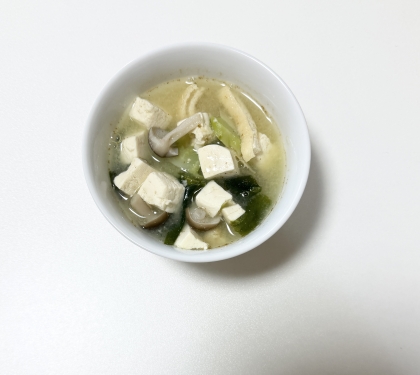 もやしと豆腐のお味噌汁