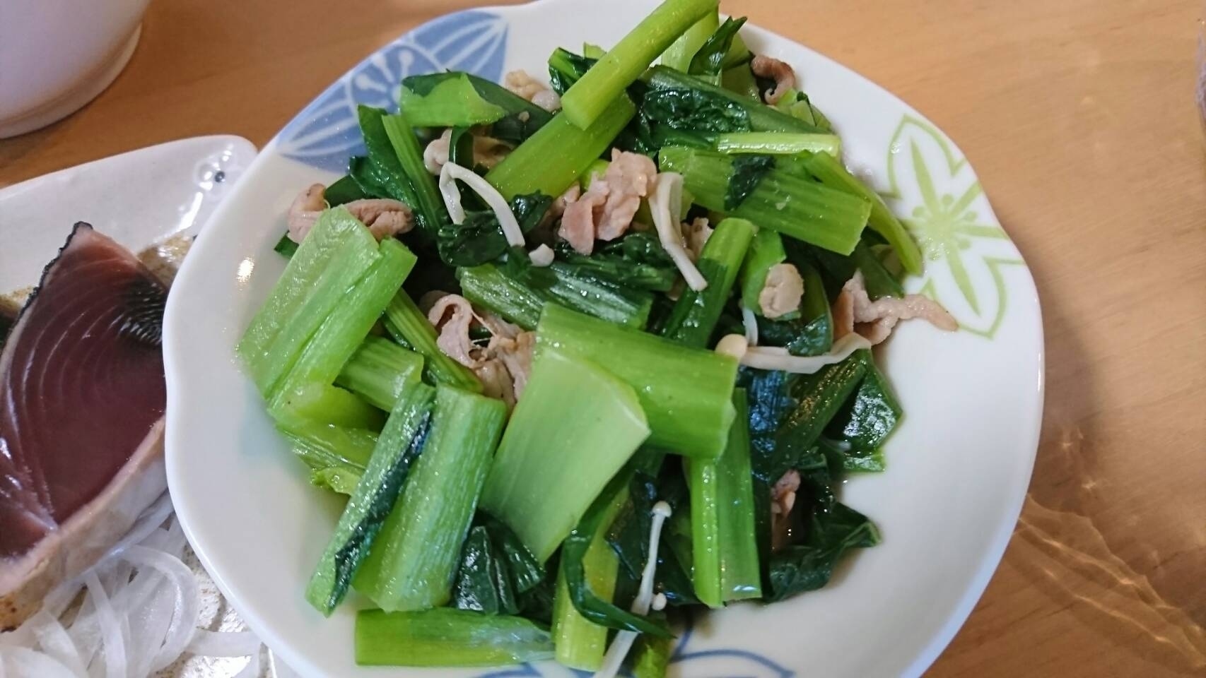 小松菜とニラの炒め煮