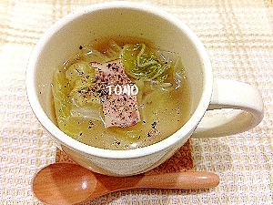 子供も好き 白菜とベーコンのスープ レシピ 作り方 By Tomo146 楽天レシピ