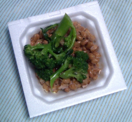 菜花と塩昆布納豆