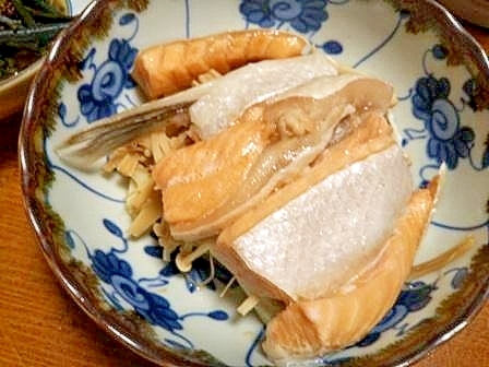 鮭のあらと 筍の 酒蒸し