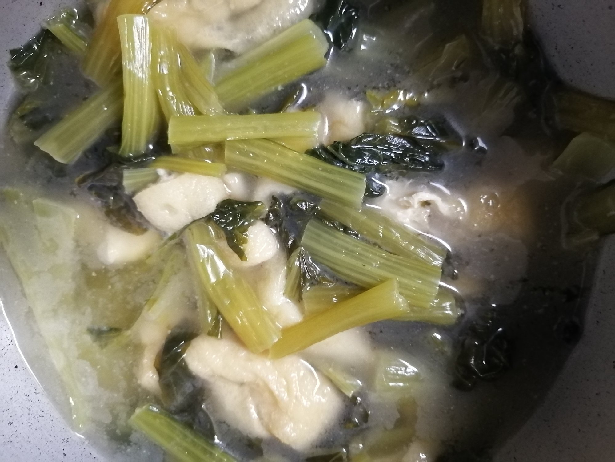 小松菜と油揚げの煮浸し。