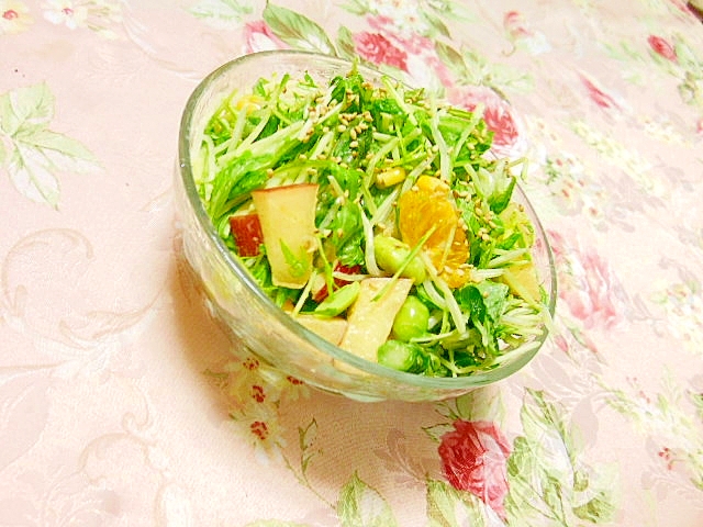 ❤水菜と林檎と蜜柑とサラスパのワサマヨサラダ❤