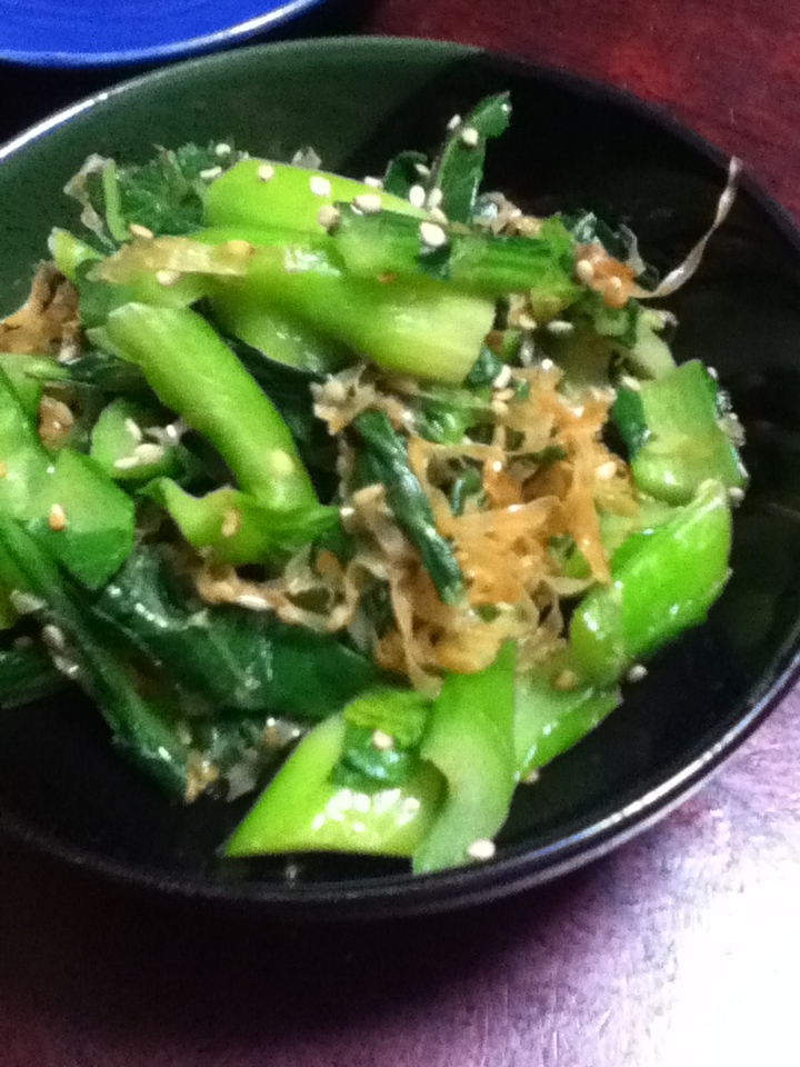 小松菜とキリイカのナムル風