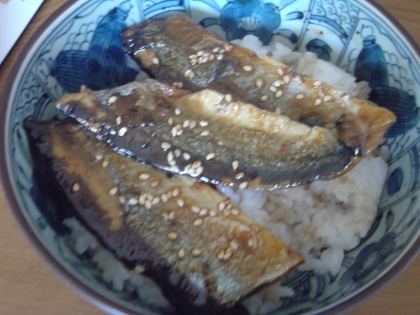 蒲焼きのたれで～さんま丼