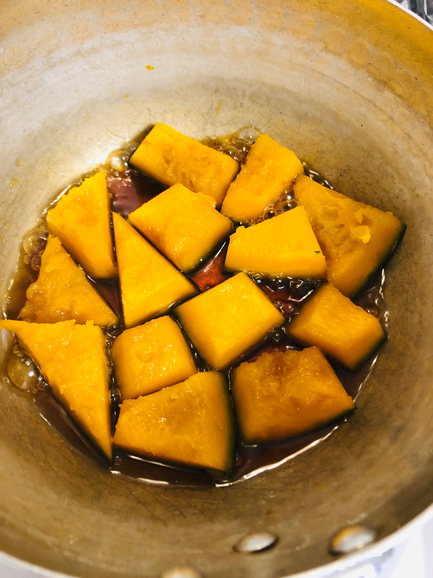 千歳飴で！かぼちゃの煮物