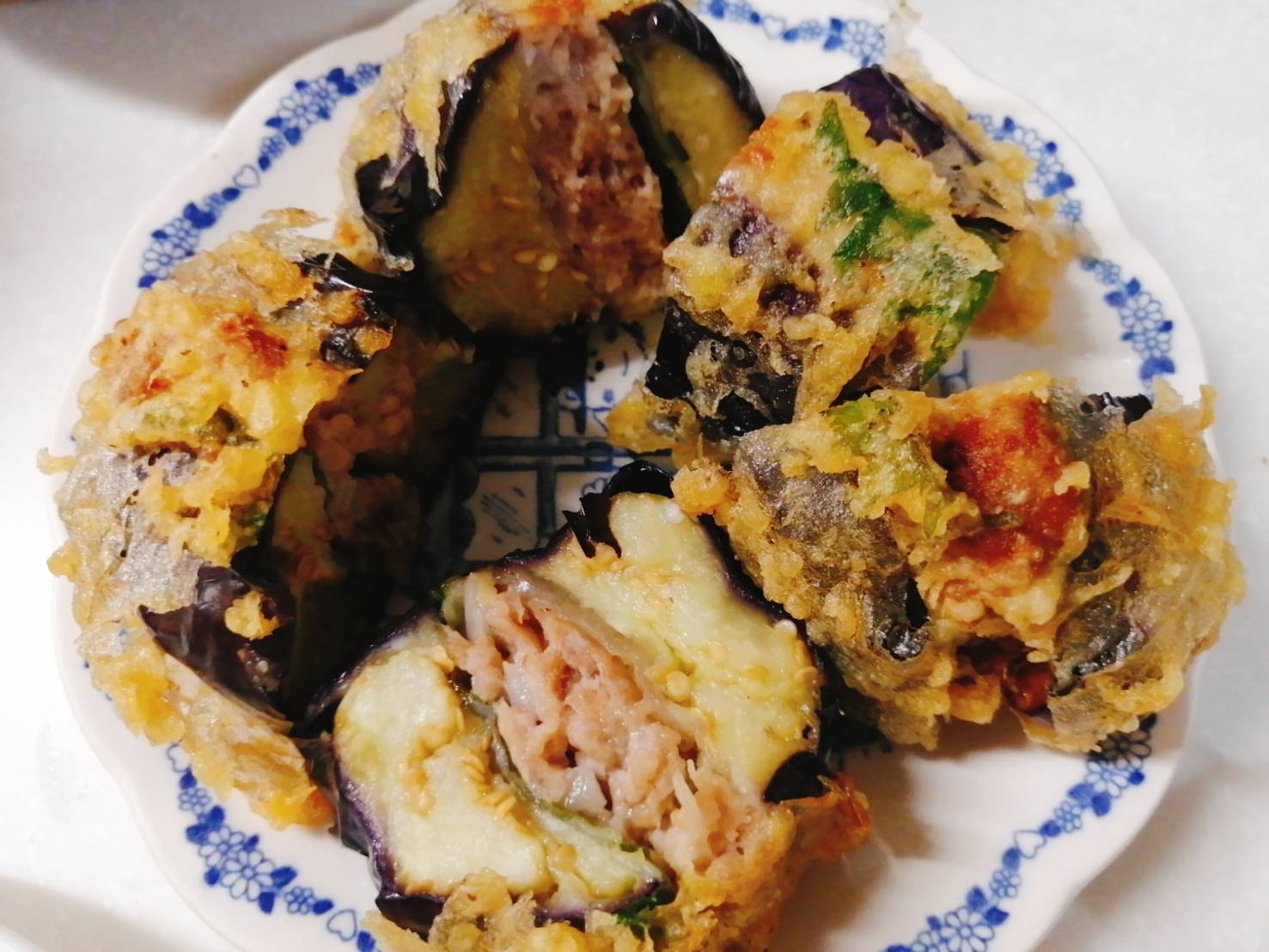 水なすの梅肉はさみ揚げ