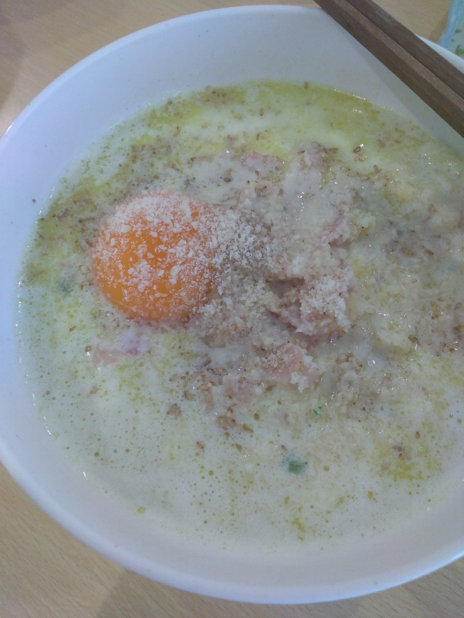Tvでやってた サッポロ塩ラーメンカルボナーラ風 レシピ 作り方 By Pnsanchi Yuki 楽天レシピ