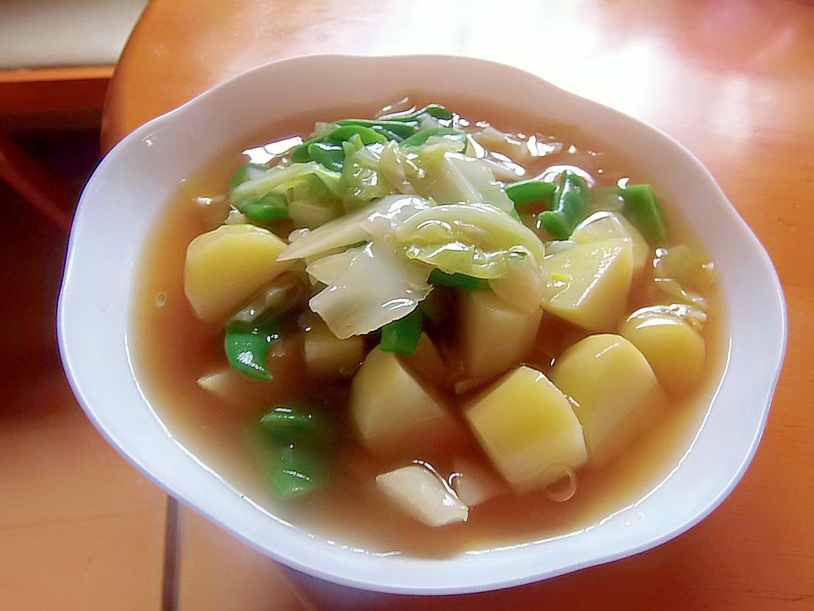 じゃがいも・モロッコインゲン・キャベツの中華風煮物