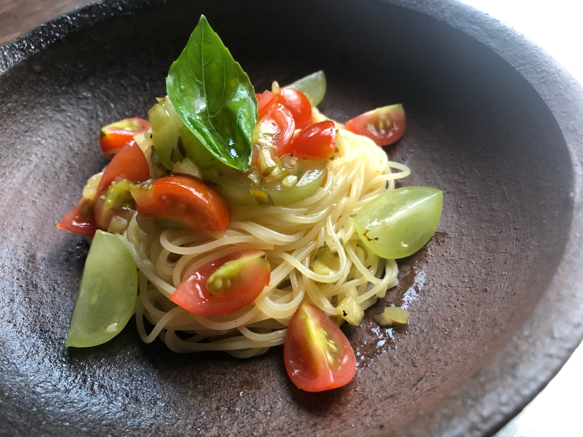 シャインマスカットとトマトのカッペリーニ!