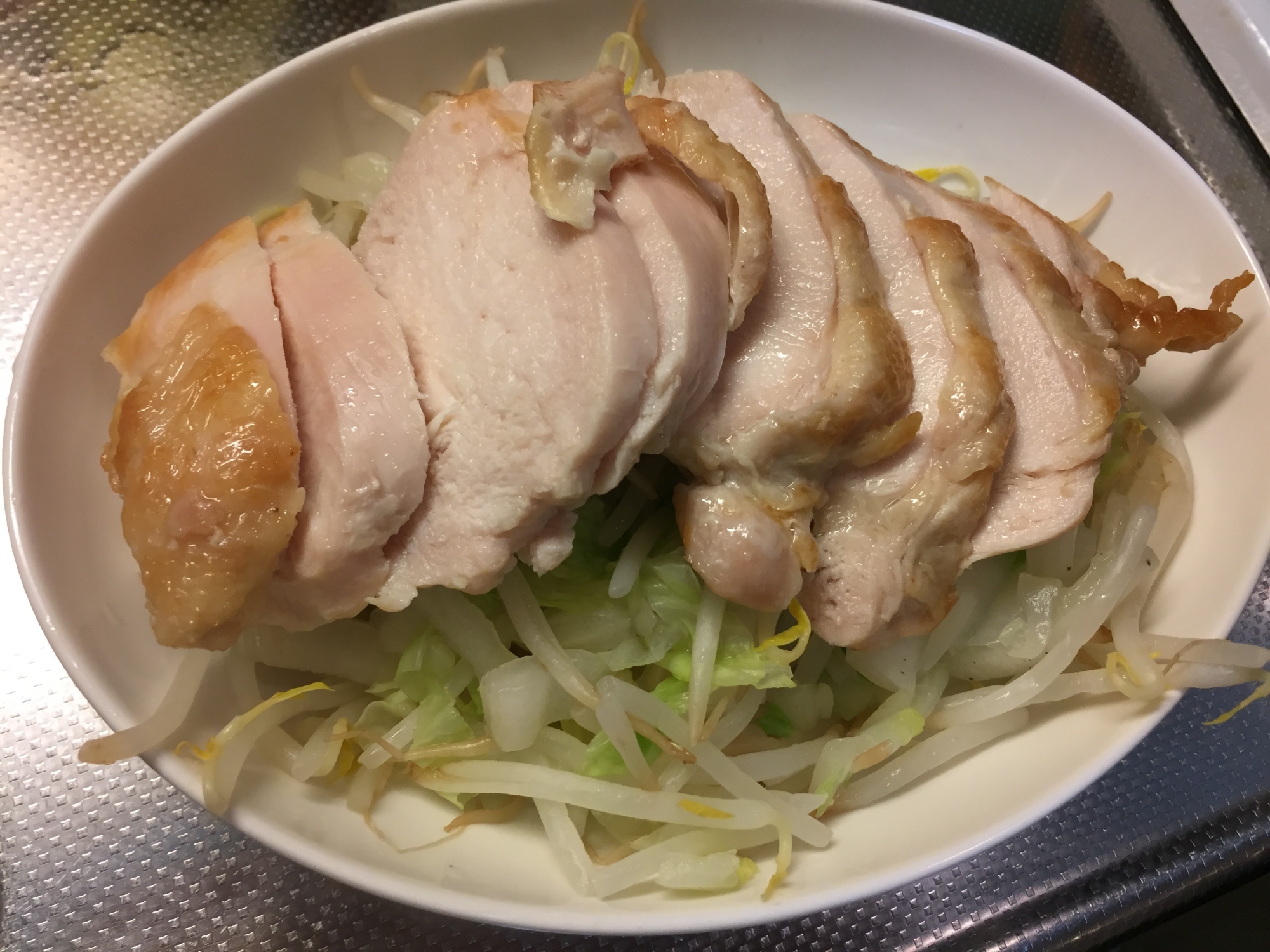 糖質制限☆塩鶏のポン酢ドレッシングかけ