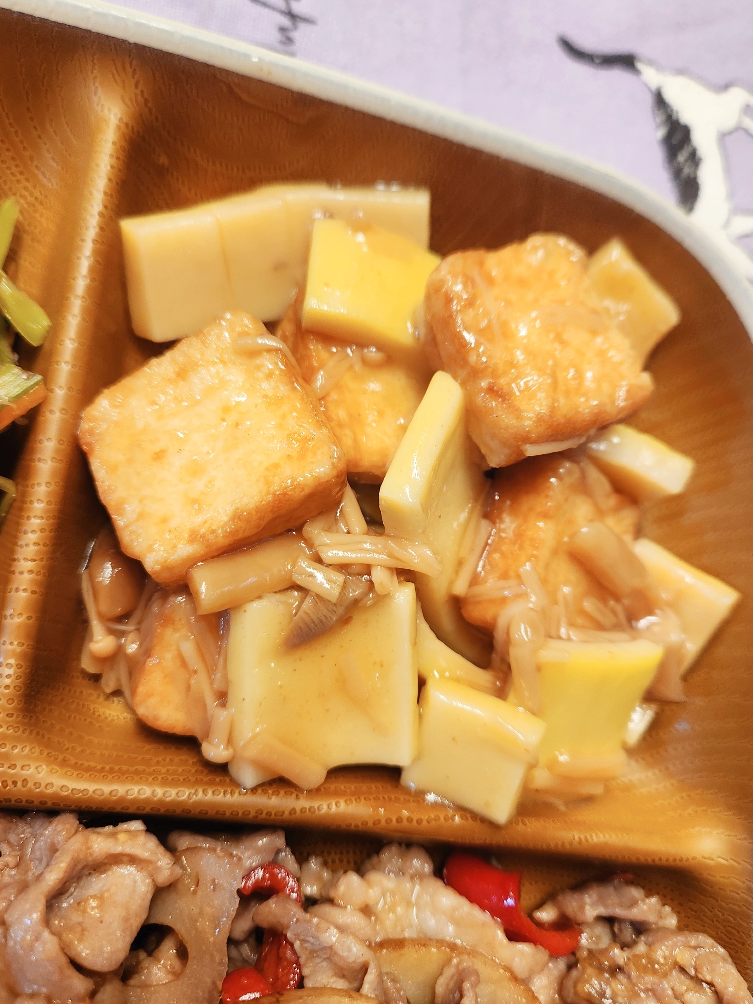 【おかず】筍と厚揚げのなめ茸煮