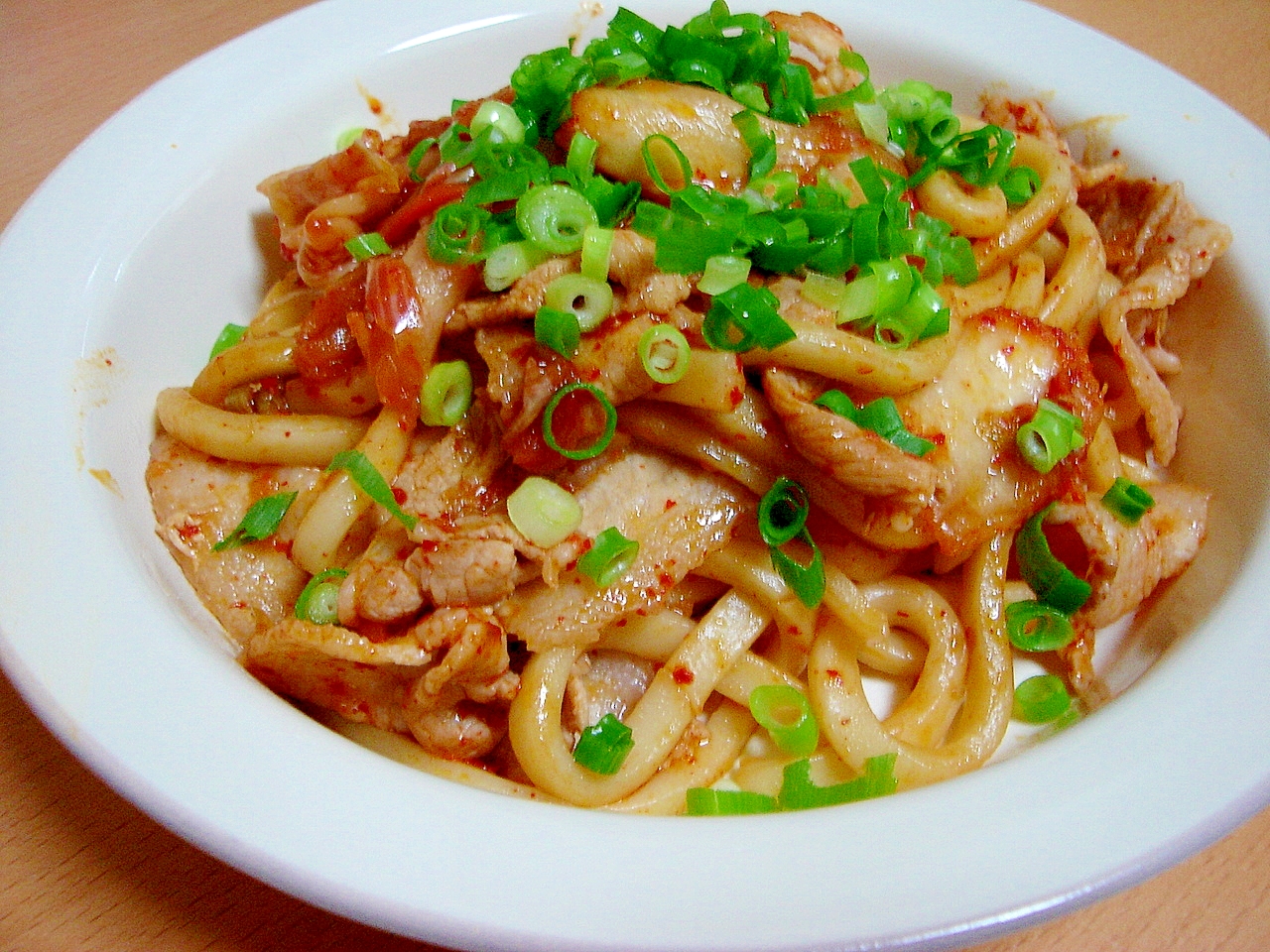 豚キムチ焼きうどん