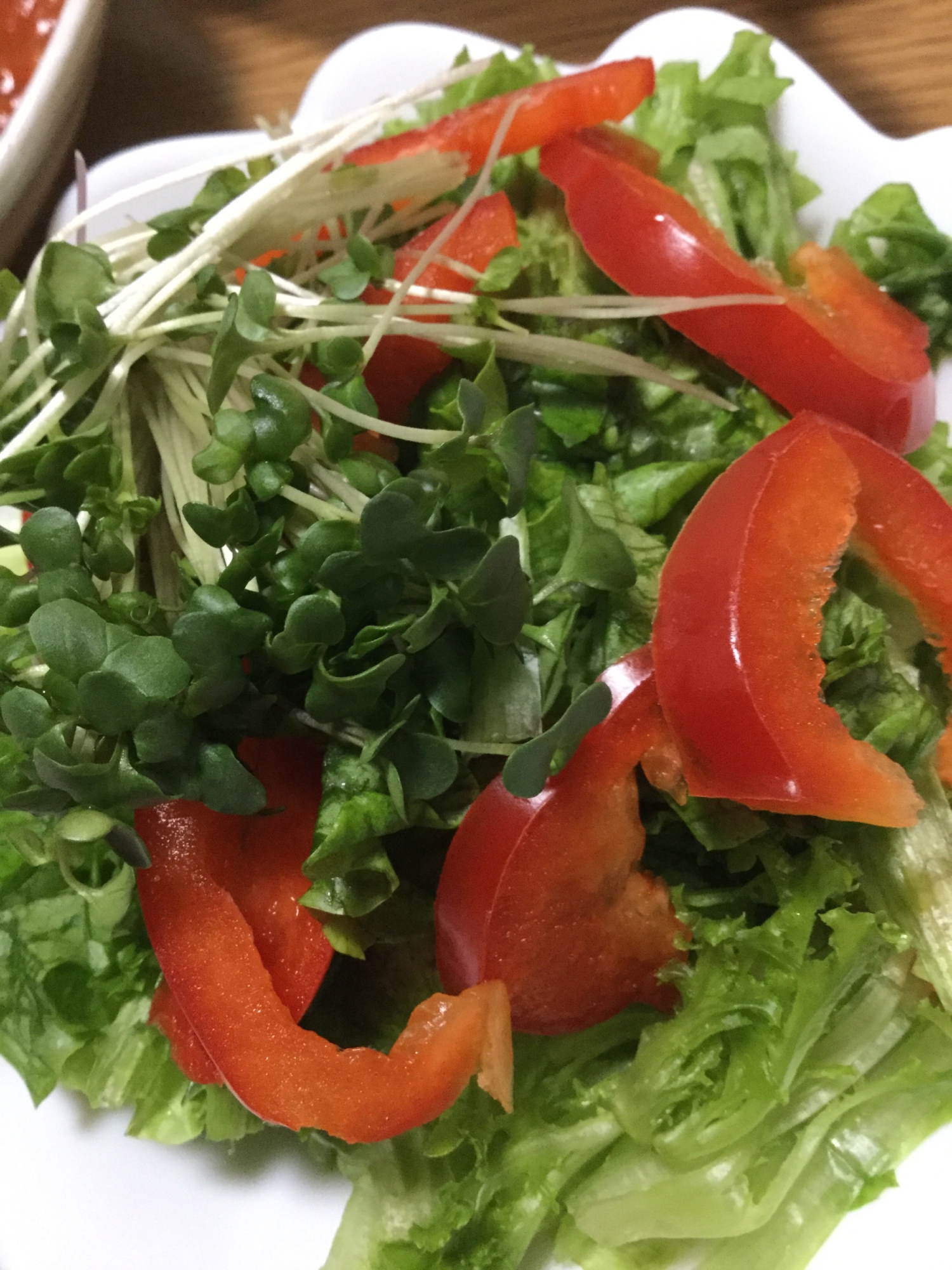 赤と緑のサラダ