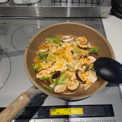 長ネギと椎茸のおかか丼