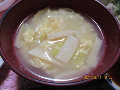 たけのこと卵の中華風スープ