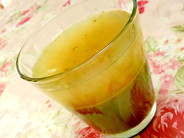 健康２層❤青汁と柚子茶の生姜寒天❤