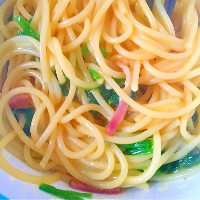 ベーコンとほうれん草のパスタ♡