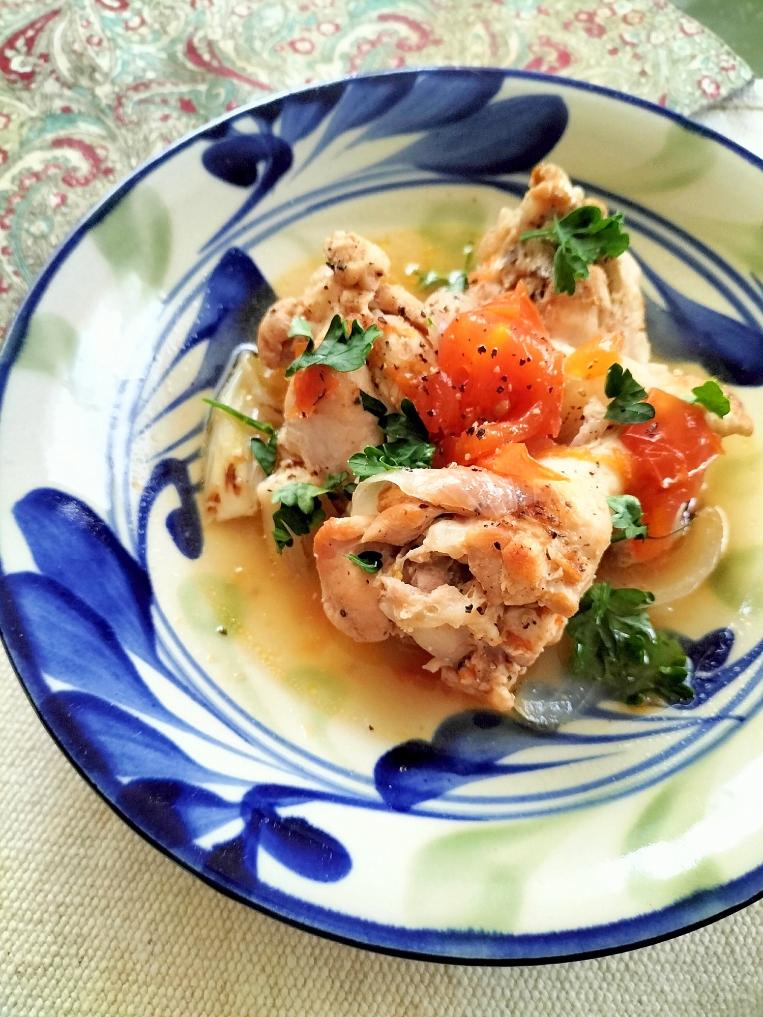 手羽元とトマトのスープ風煮♩