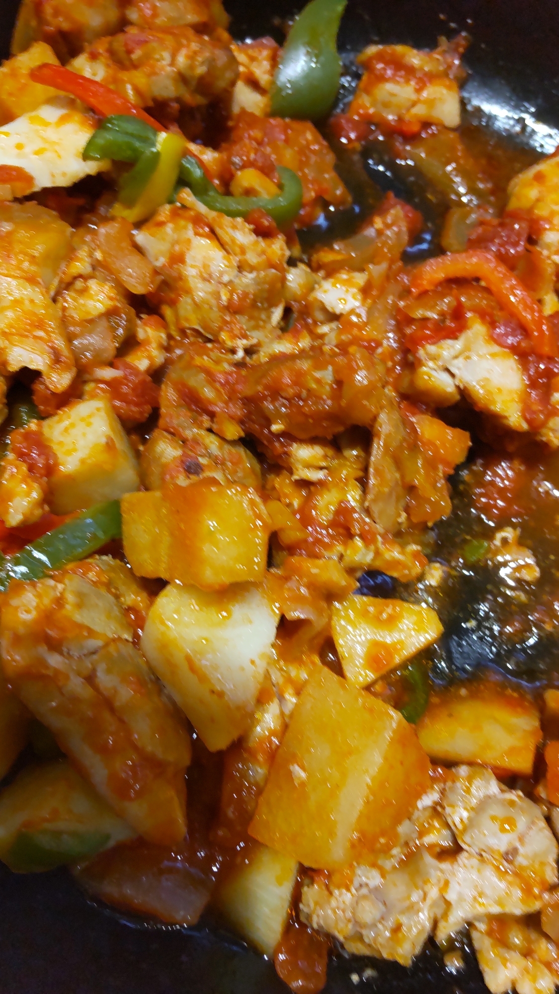 鶏肉トマト炒め