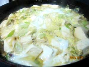 白菜と豆腐の卵とじ (我が家の味)