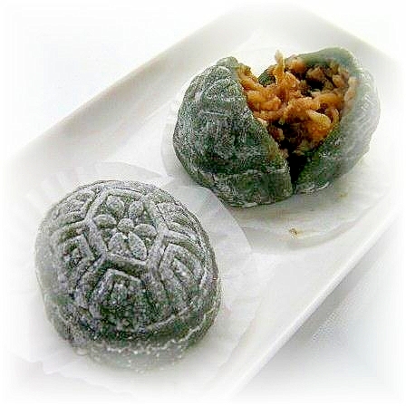 清明節の菓子「草仔粿」風艾蒿（よもぎ）冰皮月餅