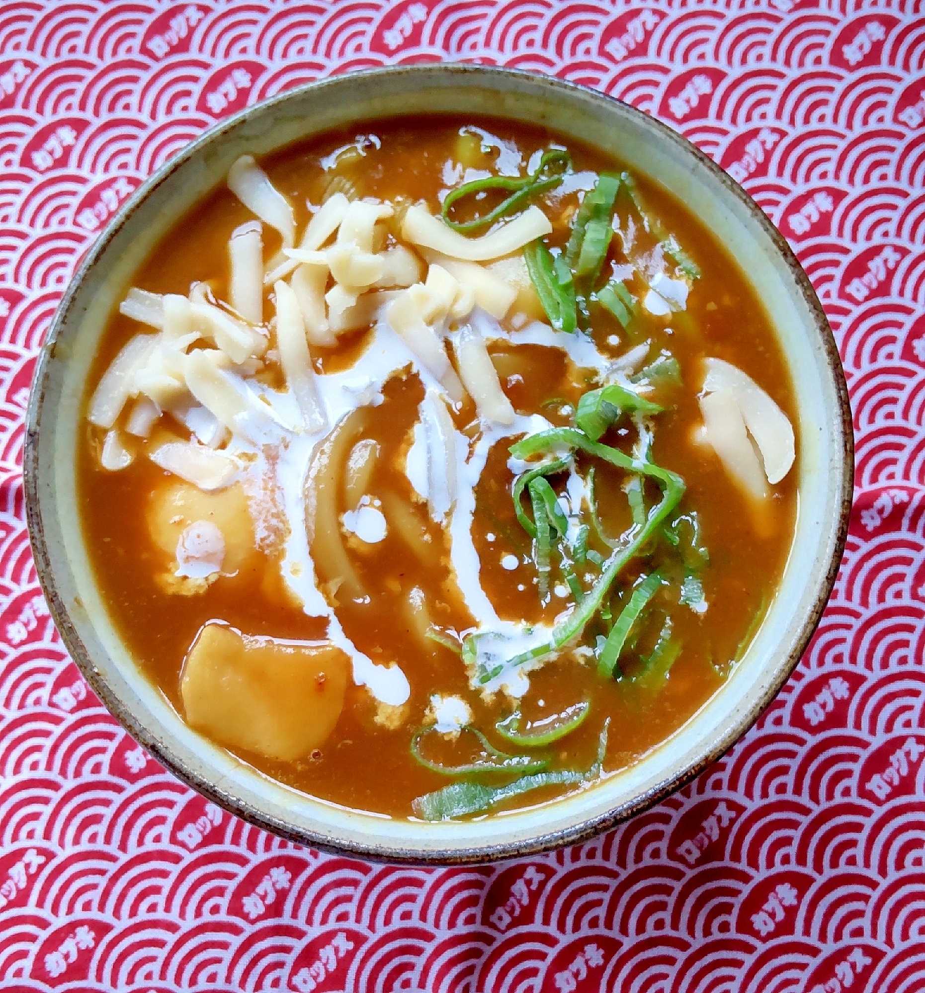 チーズカレー南蛮うどん♪