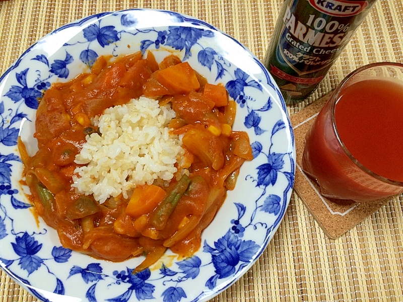 フライパンで煮込まず！Wコーン☆太陽の夏野菜カレー