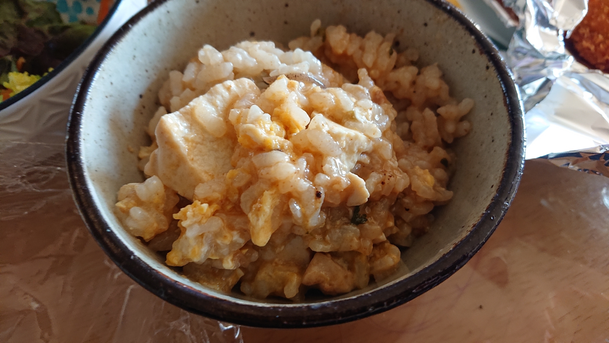 豆腐と卵の味噌雑炊