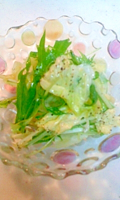 レタスと水菜のシンプルサラダ