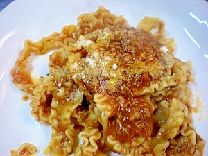 ミートソースのレジネッテ パスタ