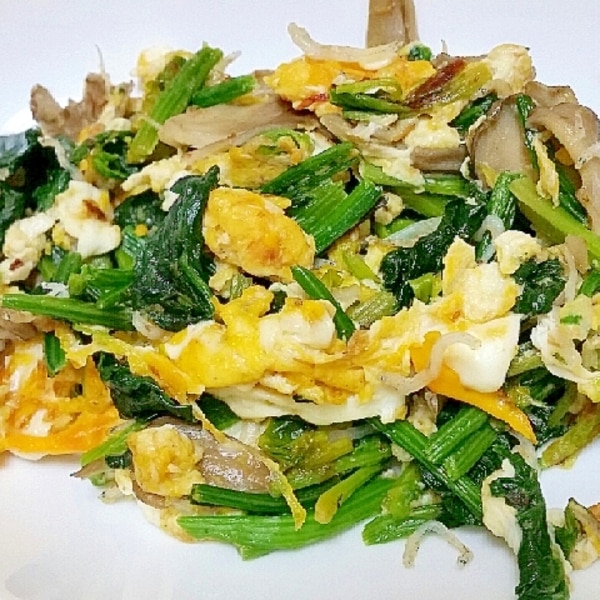 ほうれん草と舞茸とじゃこの卵炒め レシピ 作り方 By Kuro 24 楽天レシピ ほうれん草と舞茸とじゃこの卵炒め レシピ 作り方 By Kuro 24 楽天レシピ