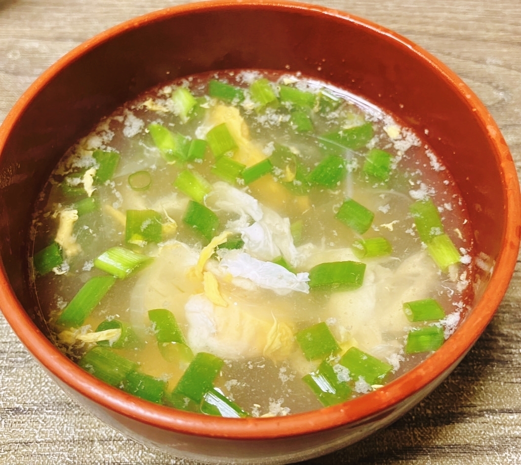 スライス玉葱の水再利用！玉葱と葱と玉子のおつゆ