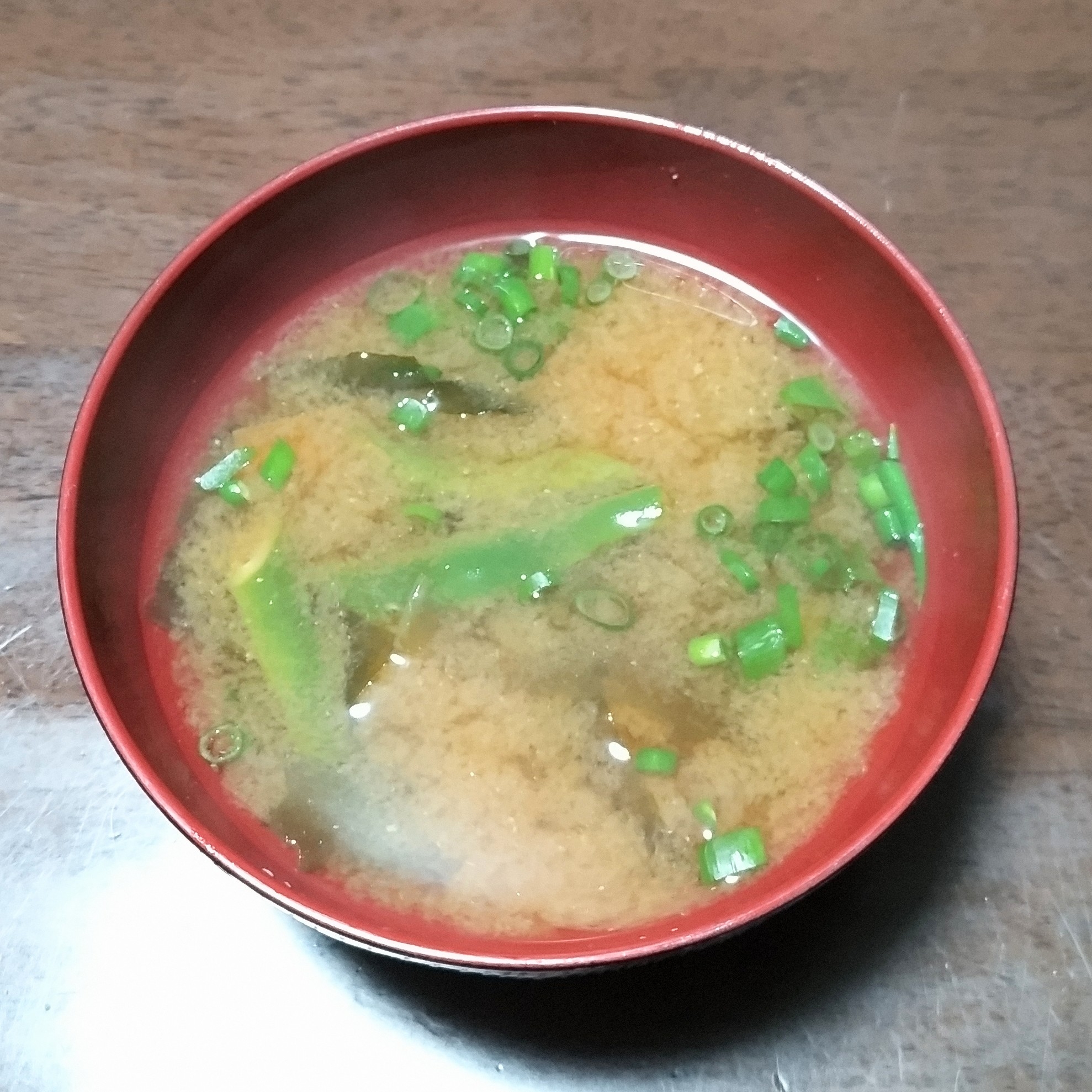 いんげんの味噌汁