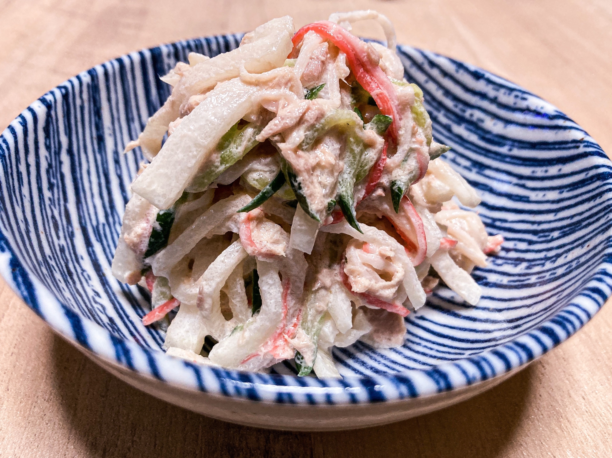 お酒のおつまみに!やみつき大根のツナマヨ和え