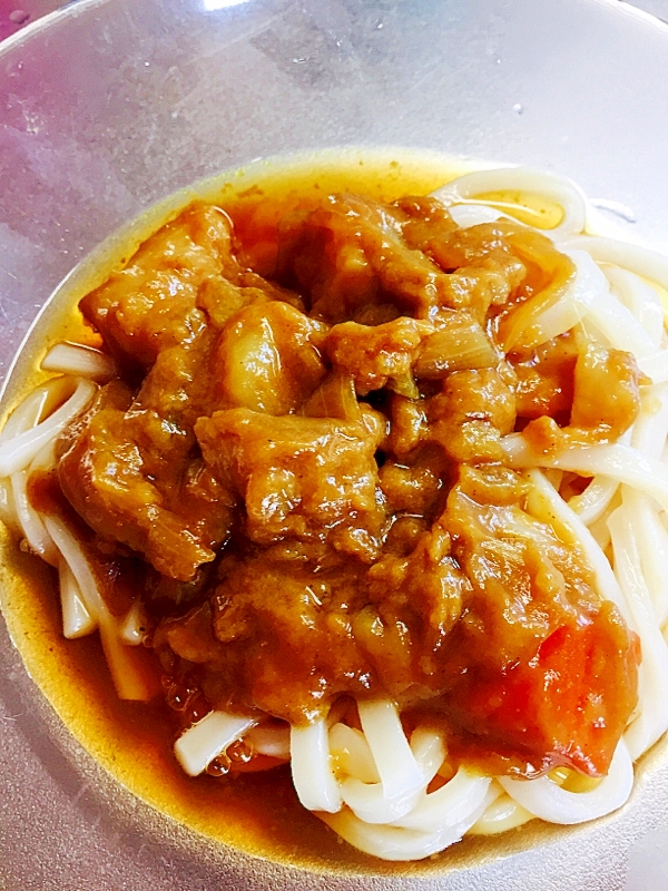 残ったカレーでレンジだけで作る簡単♪カレーうどん