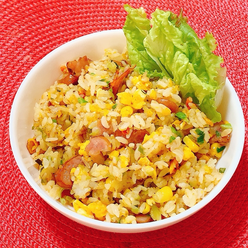 キャベツ入り♪ウインナーチャーハン✧˖°