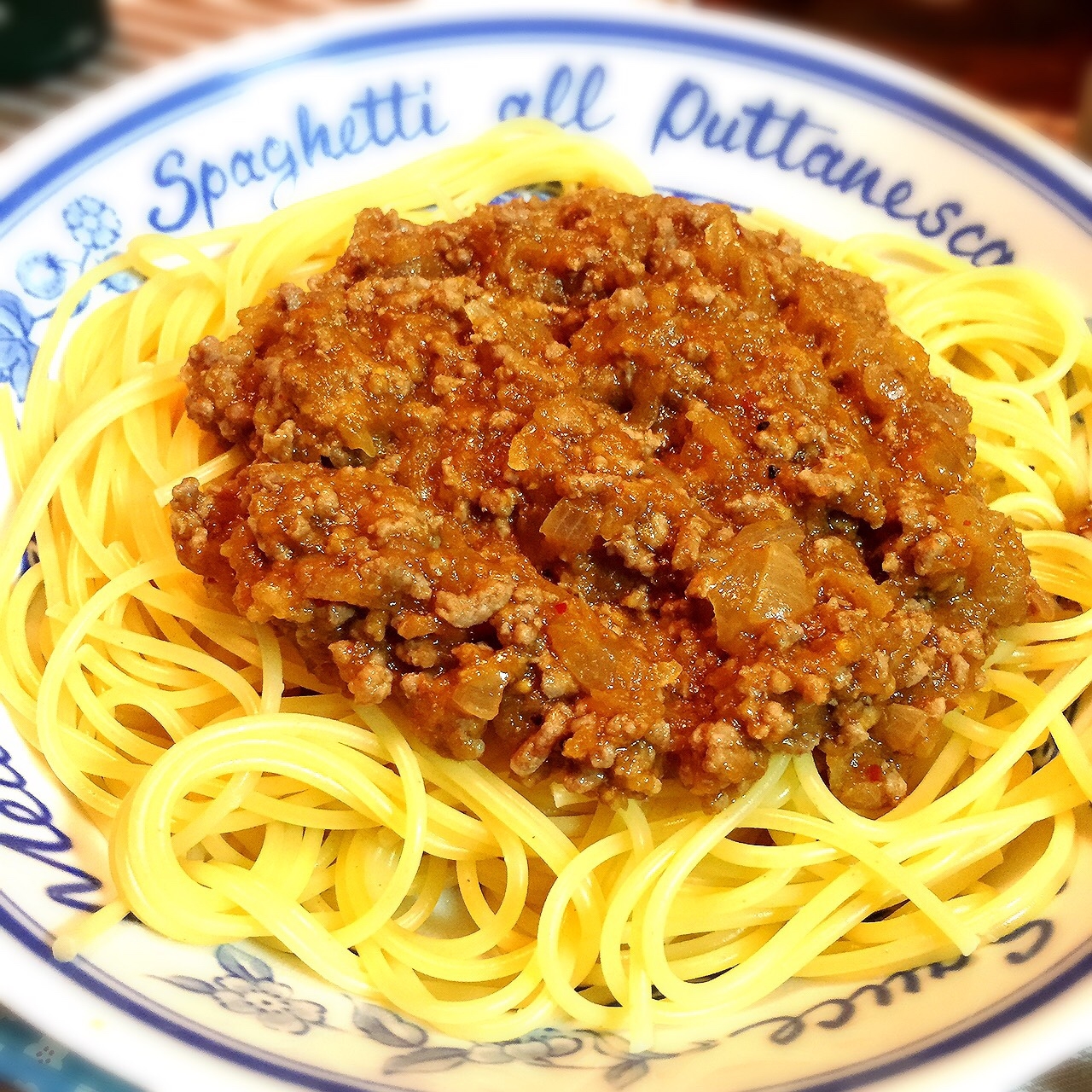 おから入りミートソースパスタ