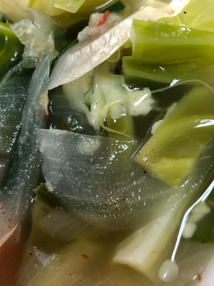 冷蔵庫の残り野菜で美味しいスープが出来てうれしいですっ(^^)
ご馳走さまでした！！