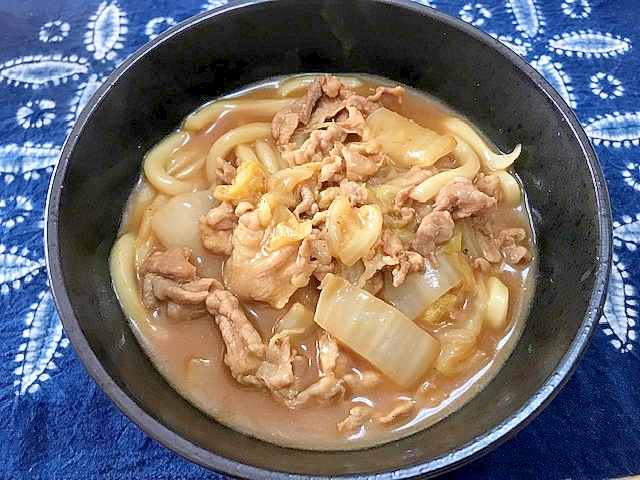 白菜と豚肉のカレーうどん