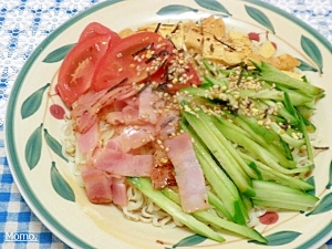 ベーコンでコクが出る♪冷やしラーメン