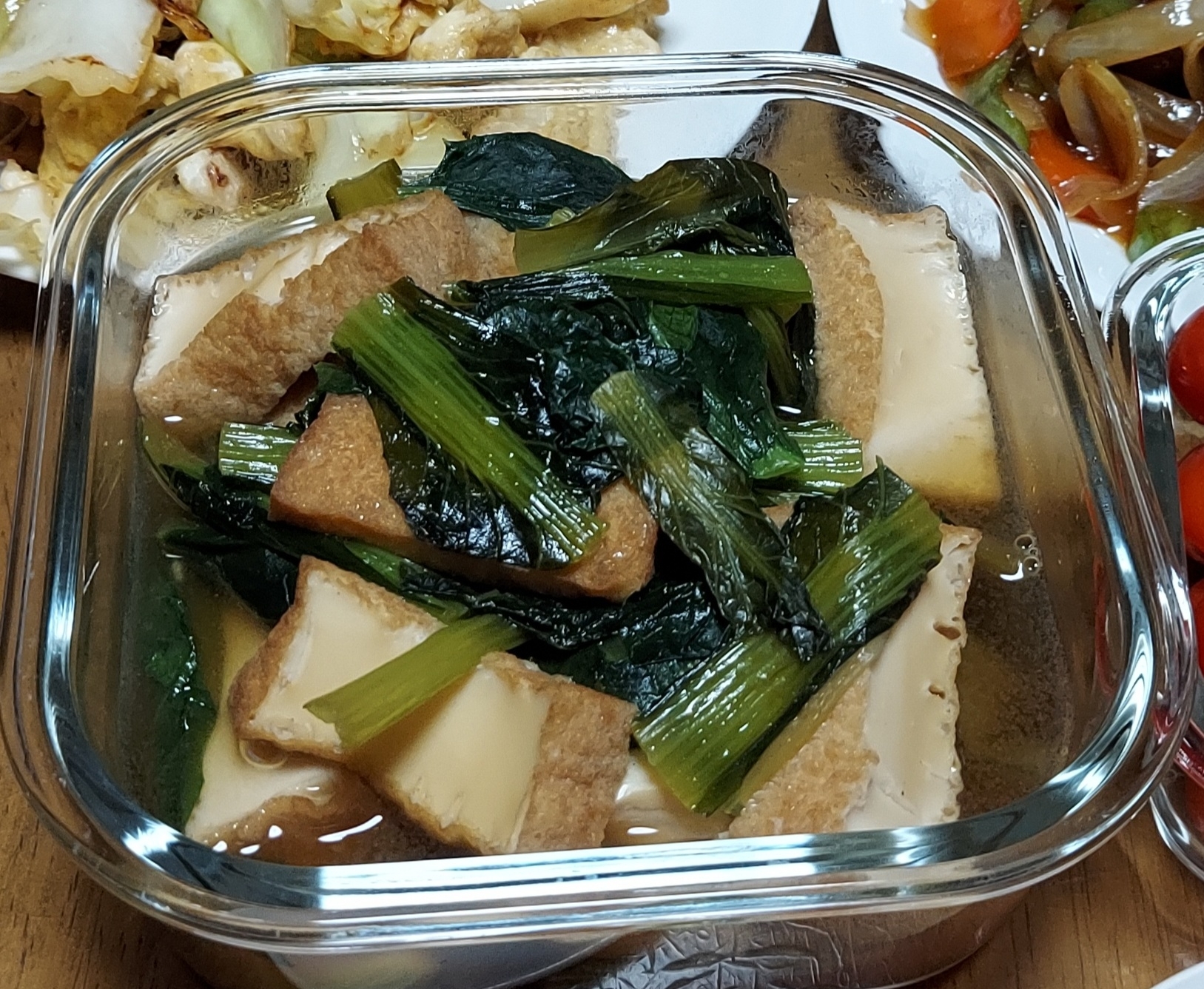 小松菜厚揚げカレー煮