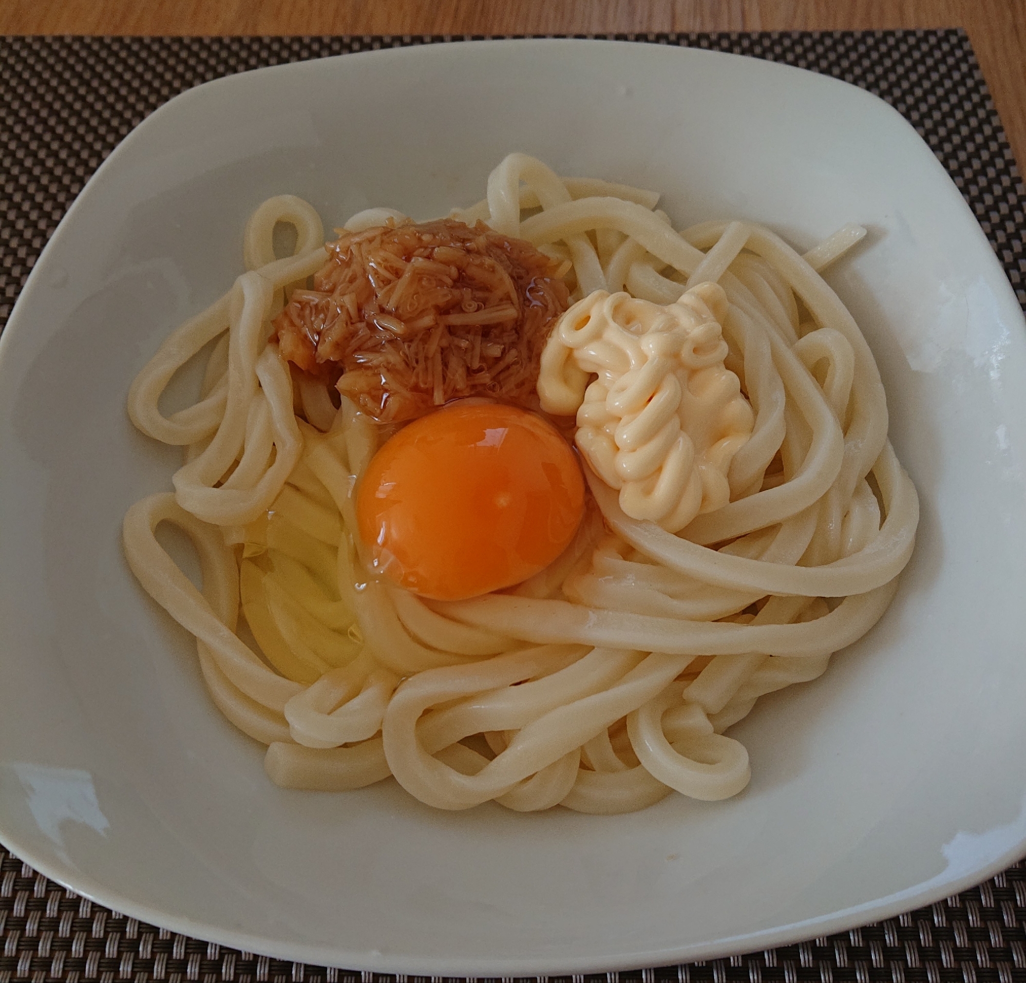 ズボラ飯！なめたけマヨうどん