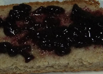 ブルーベリージャムと蜂蜜で御菓子のようなトーストを
おやつに戴きました。
甘くて美味しかったです。ごちそうさまでした。