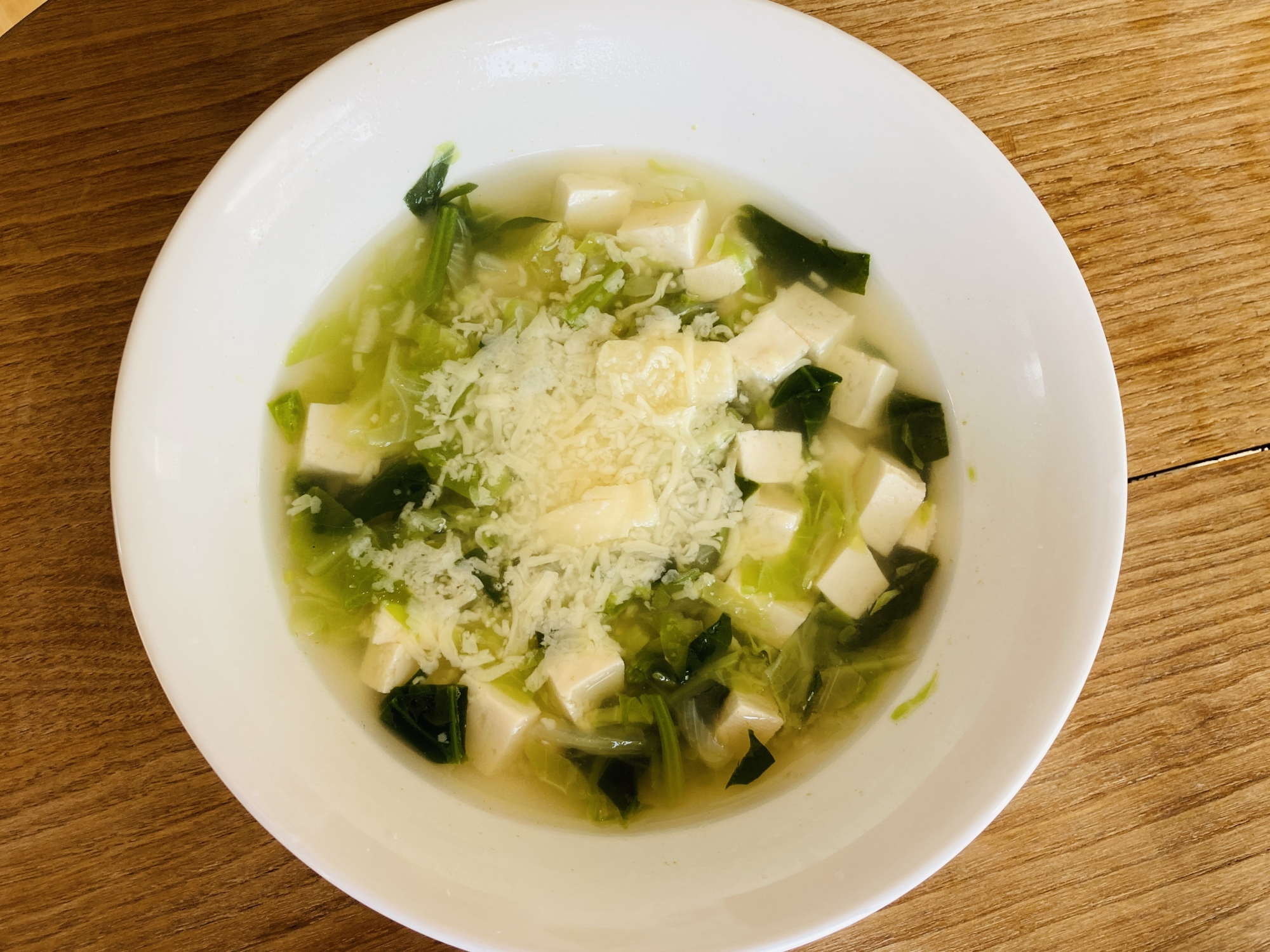 ほうれん草と豆腐の洋風スープ