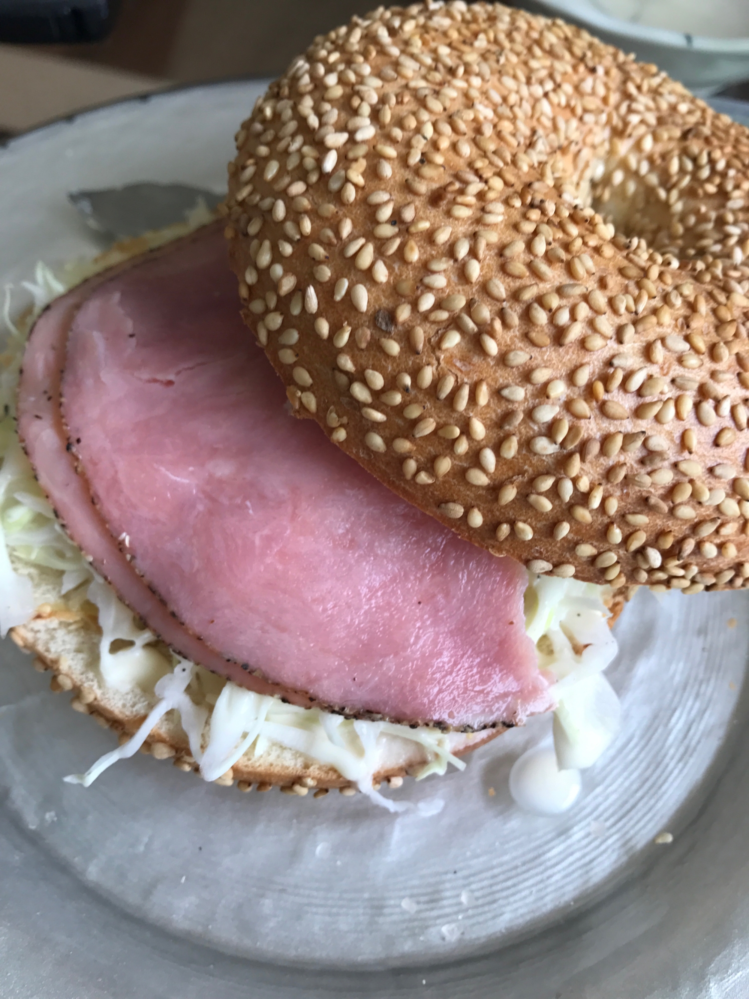コストコのセサミベーグルでハムチーズサンド レシピ 作り方 By Sayappeee 楽天レシピ